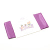 Purple fabric with a floral design on a white background