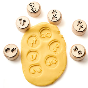 Eco Kids Wooden Dough Stamps | Animal Tracks | Conscious Craft 