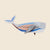 Colorful whale-shaped clock on a beige background