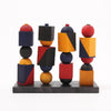 Wooden Story Modern Stacking Toy in yellow, red, blue & green | Image ©️ Conscious Craft
