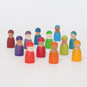 12 Rainbow friend peg dolls from Grimm's | Conscious Craft