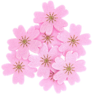 Felt Cherry Blossoms | Dark Pink & Gold