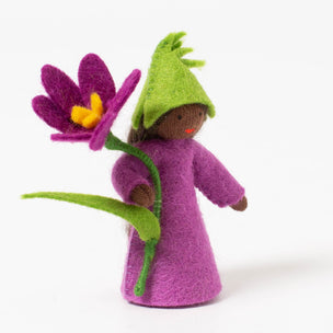 Felt Flower Fairy Crocus with Flower on Head | ©Conscious Craft