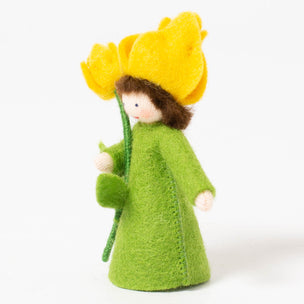 Yellow Tulip Flower Fairy With Flower In Hand | Conscious Craft