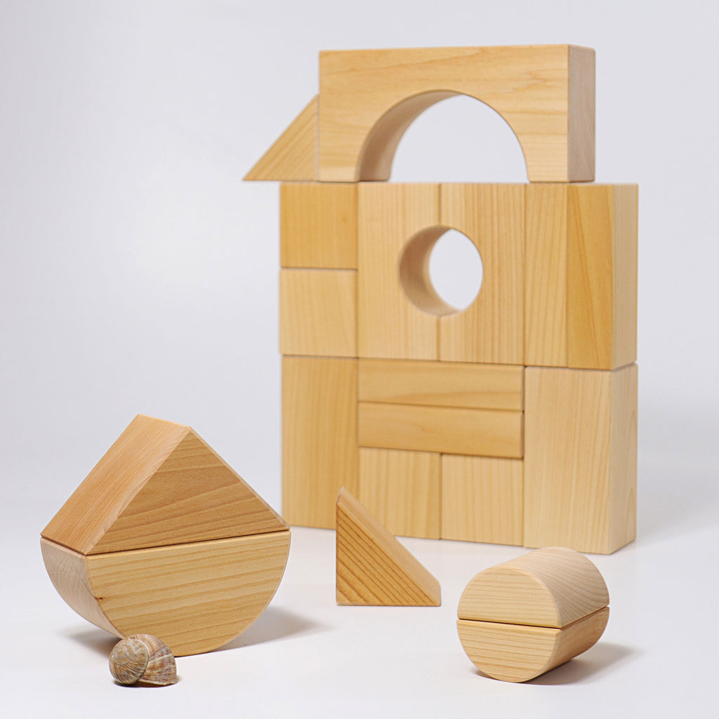 Giant wooden store building blocks