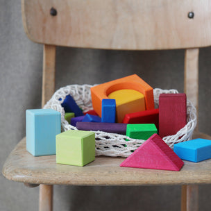 Grimm's 30 Coloured Geo-Blocks | Conscious Craft