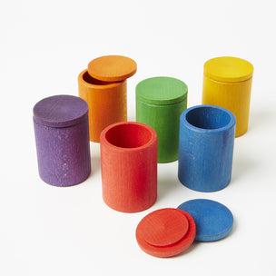 Grapat 6 Rainbow Coloured Pots with Lids | Conscious Craft