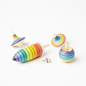 Set of 5 Spinning Tops from Mader | Conscious Craft