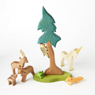 Ostheimer Wooden Toy Figures of tree with deer and unicorn | Conscious Craft