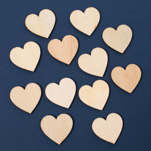 12 Natural Wooden Hearts | Conscious Craft