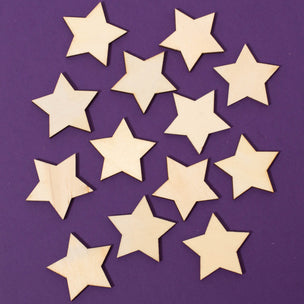 12 Wooden Stars | Natural | Conscious Craft