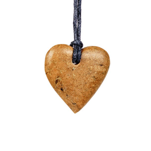 Studiostone Creative's soapstone heart pendant on black string | Conscious Craft