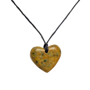 Studiostone Creative's soapstone heart pendant on black string | Conscious Craft