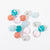 Mini box of Miami Wave marbles in peach pink turquoise clear from Biulles & Co