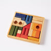 30 Coloured Wooden Blocks from Wooden Story