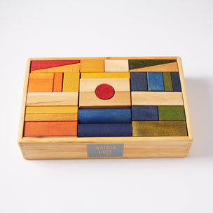 Chunky Rainbow Wooden Blocks - Wooden Story