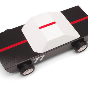 Candylab Toys Carbon77 Black & White wooden Racing Car | Conscious Craft