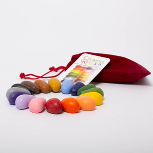 Crayon Rocks® | 16 colours in Velvet bag | © Conscious Craft