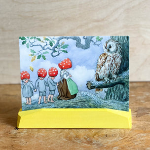 Elsa Beskow Postcard | The elves & The owl | Conscious Craft