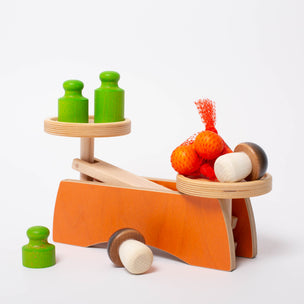 Erzi Wooden Scale with Mushrooms & Tangerines | © Conscious Craft