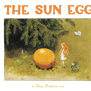 Book cover painting with elf and an orange in a wood