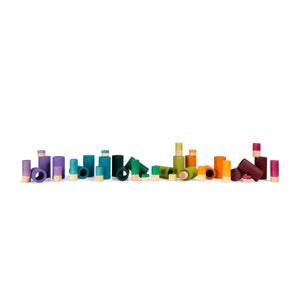 Little wooden toy colourful chararcters for free play from Grapat | Conscious Craft