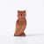 Large brown Ostheimer wooden toy Eagle Owl with a black bill and red eyes | ©️ Conscious Craft