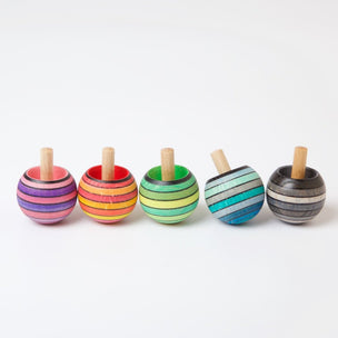 5 different coloured Spinning Turn Top | Mader | Conscious Craft