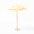 Maileg yellow and white stripe beach umbrella on wooden stand | © Conscious Craft