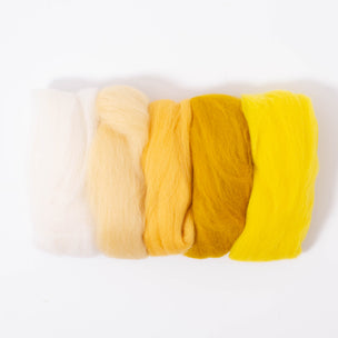 European Merino Wool Roving | White - Yellow | © Conscious Craft