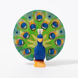 Ostheimer wooden toy Peacock with Tail Feathers Open | © Conscious Craft