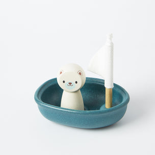 Plan Toys Sailing Boat With Polar Bear - Conscious Craft