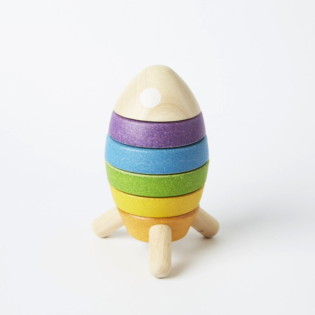 Plan Toys: Stacking Rocket Wooden Puzzle for Toddlers – Conscious Craft