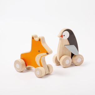 Plan Toys | Fox  & Penguin Wheelie | ©Conscious Craft