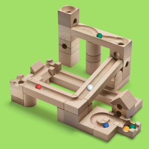 Cuboro Junior Marble run with green back ground | Conscious Craft