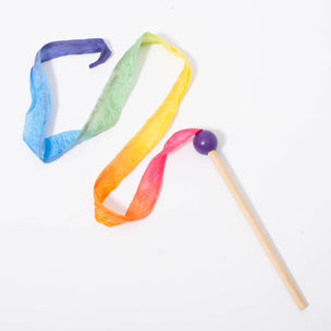 Mini Rainbow Streamers - Silk & Wood Birthday Wand